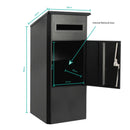 Parcel Delivery Drop Box Mailbox - Secure Home Package Locker 38x38x90cm Black - RnR Galore
