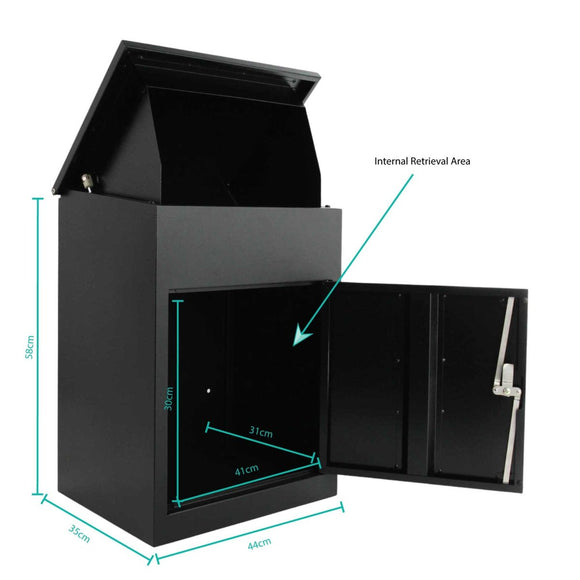 Parcel Delivery Drop Box Mailbox - Secure Home Package Post Locker 44x35x58cm - RnR Galore