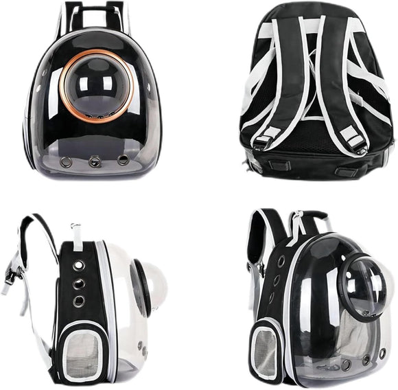 Grey Transparent Pet Space Capsule Backpack for Small Pets