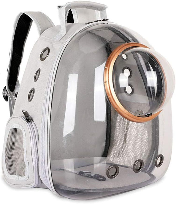 Grey Transparent Pet Space Capsule Backpack for Small Pets