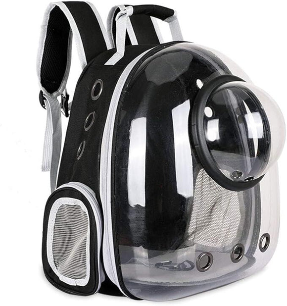pet products Pet Space Capsule Backpack, Small Medium Cat Puppy Dog Carrier, Transparent Breathable Heat Proof, Pet Carrier for Travel Hiking Walking Camping, Grey - RnR Galore