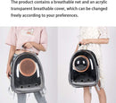 Grey Transparent Pet Space Capsule Backpack for Small Pets