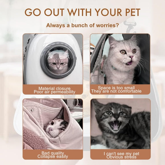 pet products Printed Space Capsule Cat Bag, Large Capacity Crossbody Dog Bag, Universal Pet Bag for All Seasons - RnR Galore