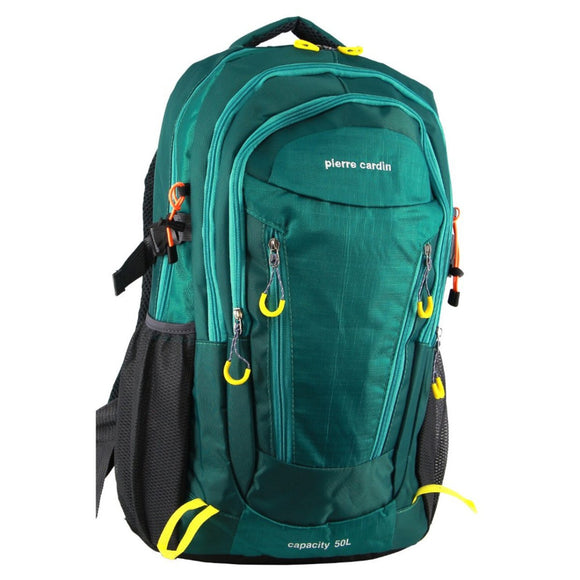 Pierre Cardin Mens Backpack Bag RFID Pocket Nylon Travel Sport Large - Green - RnR Galore