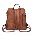 Pink Chic Women's PU Leather Convertible Backpack - Anti - Theft Design, Multi - Pocket Shoulder Bag with Tassel - RnR Galore