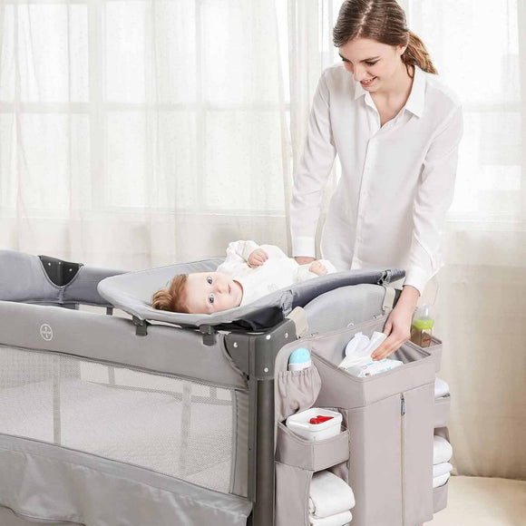 Pink Foldable Baby Crib Storage Hanging Bag - Large Capacity Organizer for Cribs and Changing Tables - RnR Galore