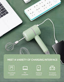 Pink Wireless charging handheld mixer, 30W with three - speed settings. Dual whisk heads designed for whipping eggs, cream, and batter. Suitable for both kitchen and outdoor use, also an ideal gift. - RnR Galore