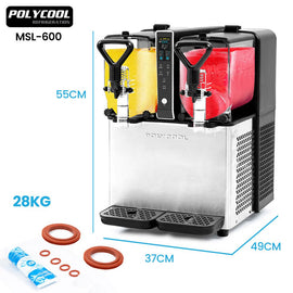 POLYCOOL 6L Double Tank Slushie Machine, Independent Digital Control Slushy Maker - RnR Galore