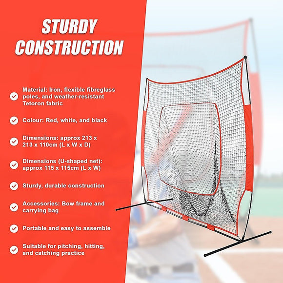 Portable Baseball Training Net Stand Softball Practice Sports Tennis - RnR Galore