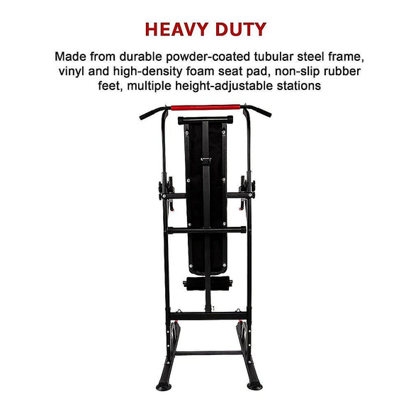 Power Tower Pull Up Weight Bench Dip Multi Station Chin Up Home Gym Equipment - RnR Galore