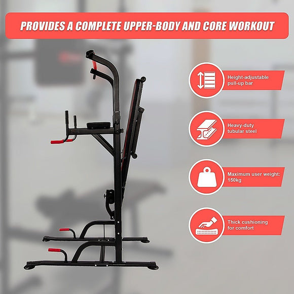 Power Tower Pull Up Weight Bench Dip Multi Station Chin Up Home Gym Equipment - RnR Galore