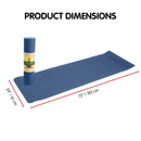 Powertrain TPE Yoga Exercise Mat Home Gym Pilates Fitness 8mm Thick in Dark Blue - RnR Galore