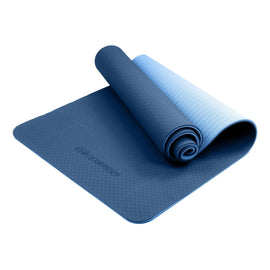 Powertrain TPE Yoga Exercise Mat Home Gym Pilates Fitness 8mm Thick in Dark Blue - RnR Galore