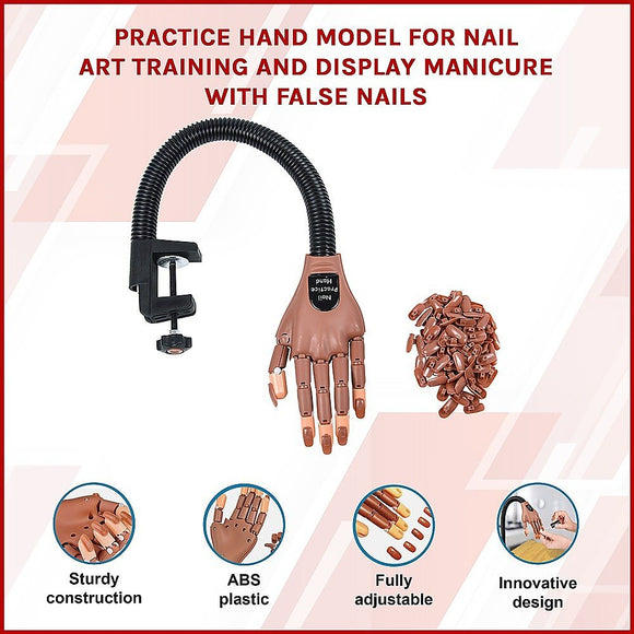 Practice Hand Model for Nail Art Training and Display Manicure with false nails - RnR Galore