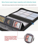 Premium Toploader Binder 9 Pocket 216 Capacity Trading Card Album Zippered PU Leather Storage Holder for Sports TCG & AFL Cards Black - RnR Galore
