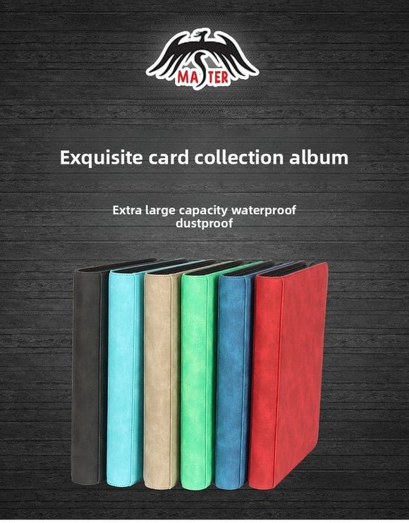Premium Toploader Binder 9 Pocket 216 Capacity Trading Card Album Zippered PU Leather Storage Holder for Sports TCG & AFL Cards Black - RnR Galore