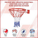 Pro Size Wall Mounted Basketball Hoop Ring Goal Net Rim Dunk Shooting Outdoor - RnR Galore