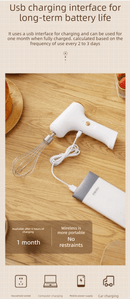 Professional 3 - Speed Electric Handheld Egg Whisk and Cream Whipper Set J - 9 White Dual - Head Automatic Mixer with Egg Separator - RnR Galore