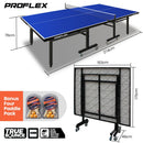 Proflex Premium Outdoor Table Tennis Table, with 4 Player Ping Pong Paddle and Pingpong Ball Pack - RnR Galore