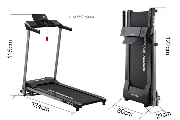 PROFLEX Treadmill Bluetooth Running Machine Foldable Compact Small Home Electric - RnR Galore