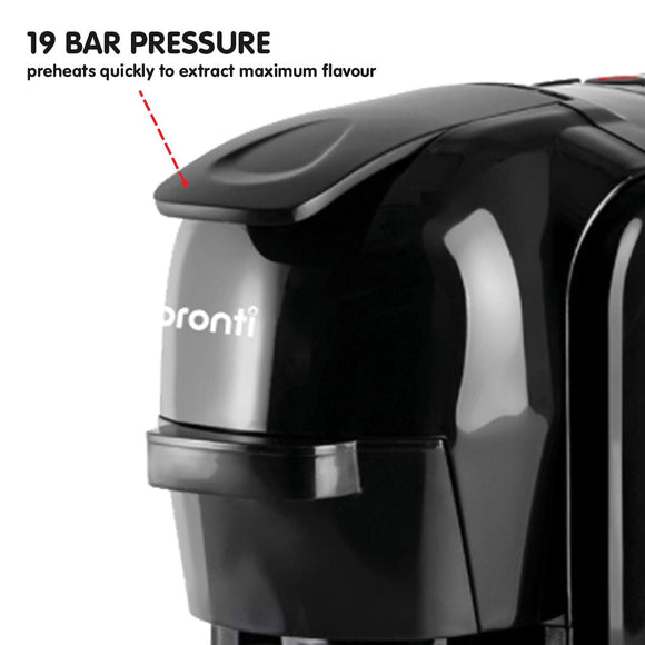 Pronti HomeMaid 3 - in - 1 Coffee Machine Multi - Capsule Pods and Ground Coffee Nespresso & Caffitaly Compatible CM - 511HM - RnR Galore