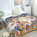 Pure Cotton Multi - Layer Gauze Blanket(Classic A, 230 cm x 200 cm) - Lightweight, Ultra - Breathable, and Moisture - Wicking Summer Quilt for Hot Sleepers - RnR Galore