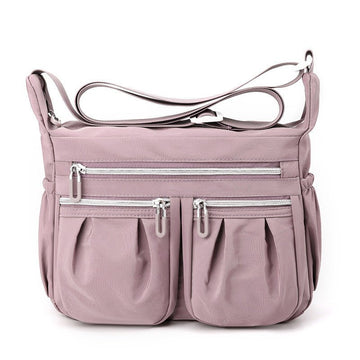 Purple Multi - Pocket Lightweight Nylon Crossbody Bag – Stylish, Functional, and Spacious Shoulder Bag for Women - RnR Galore