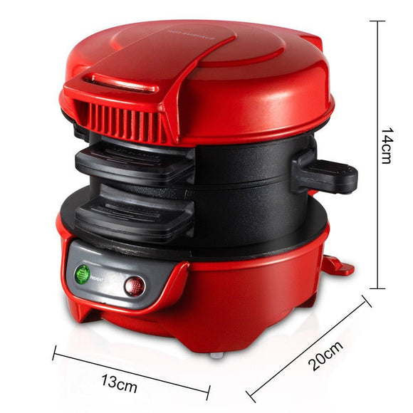 Quick & Easy Multi - Layer Sandwich & Burger Maker with Egg Cooker Plate(red) - RnR Galore