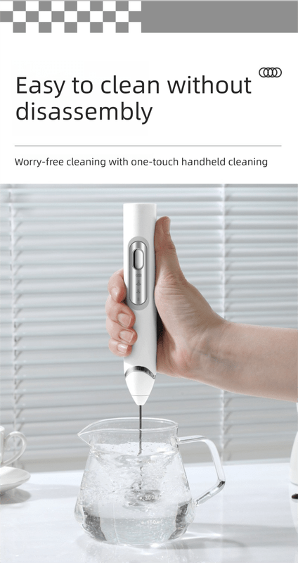 Rechargeable Electric Milk Frother Handheld - 3 Speed Adjustable Foam Maker with 2 Stainless Steel Whisks - Portable Coffee Mixer & Egg Beater for Flat Whites, Lattes & Baking (Black) - RnR Galore