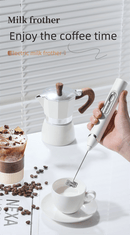 Rechargeable Electric Milk Frother with Metal Stand - Handheld Foam Maker & Egg Beater Set - 3 Speed Mixer with 2 Stainless Steel Whisks for Flat Whites, Lattes & Baking (White) - RnR Galore