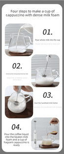 Rechargeable Electric Milk Frother with Metal Stand - Handheld Foam Maker & Egg Beater Set - 3 Speed Mixer with 2 Stainless Steel Whisks for Flat Whites, Lattes & Baking (White) - RnR Galore