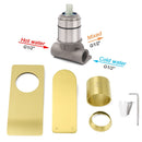 Rectangle Brushed Gold Shower Mixer Hot Cold Tapware Ceramic Cartridge Component - RnR Galore