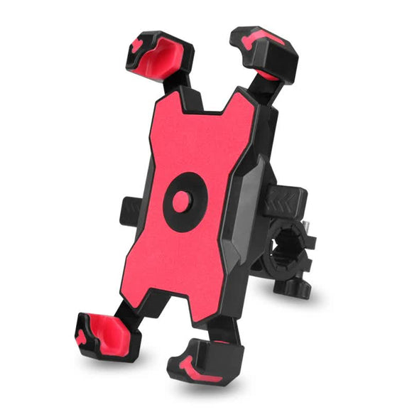 Red and Black Secure Grip Bike Phone Mount - Adjustable 360 Rotation Bicycle Handlebar Holder, Universal Cradle for MTB & Road Cycling - RnR Galore
