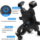 Red and Black Secure Grip Bike Phone Mount - Adjustable 360 Rotation Bicycle Handlebar Holder, Universal Cradle for MTB & Road Cycling - RnR Galore