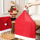 Red Festive Santa Hat Dining Chair Covers - Set of 8 for Holiday Party Decoration - RnR Galore