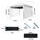 RED TRACK 3.6x2.2m Ultra Compact Folding Gazebo, Walls, Carry bag, Portable Outdoor Popup Marquee for Camping Beach, White - RnR Galore