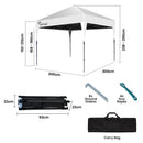 RED TRACK 3x3m Ultra Compact Folding Gazebo, Carry bag, Portable Outdoor Popup Marquee for Camping Beach, White - RnR Galore