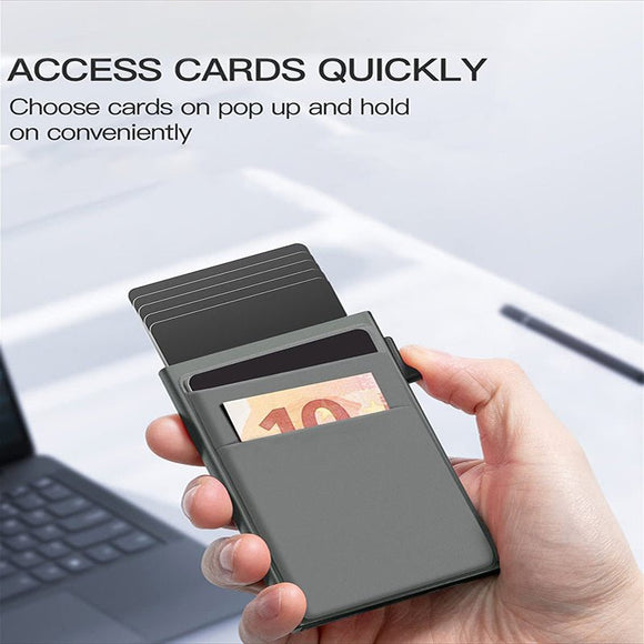 Red Ultra - Slim RFID Blocking Pop - Up Wallet - Automatic Card Holder with Metal Case & Secure Screw Base - RnR Galore