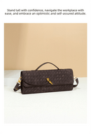 Retro Woven Baguette Handbag for Women Suede Texture PU Leather Shoulder Crossbody Bag Elegant Evening Clutch Black - RnR Galore