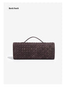 Retro Woven Baguette Handbag for Women Suede Texture PU Leather Shoulder Crossbody Bag Elegant Evening Clutch Coffee Brown - RnR Galore