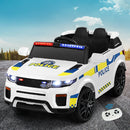 Rigo Kids Electric Ride On Patrol Police Car Horn Music Remote White - RnR Galore