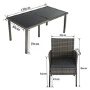 Rural Style Outdoor Grey Wicker 6 Seater Dining Set - RnR Galore