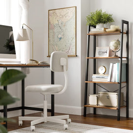 Rustic brown and black steel Metal Frame 4 Tier bookshelf - RnR Galore