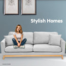 Sarantino 3 Seater Faux Velvet Sofa Bed Couch Furniture Light Grey - RnR Galore