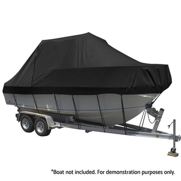 Seamanship Boat Cover 19 - 21ft Trailerable Jumbo Marine Grade Heavy Duty Black - RnR Galore