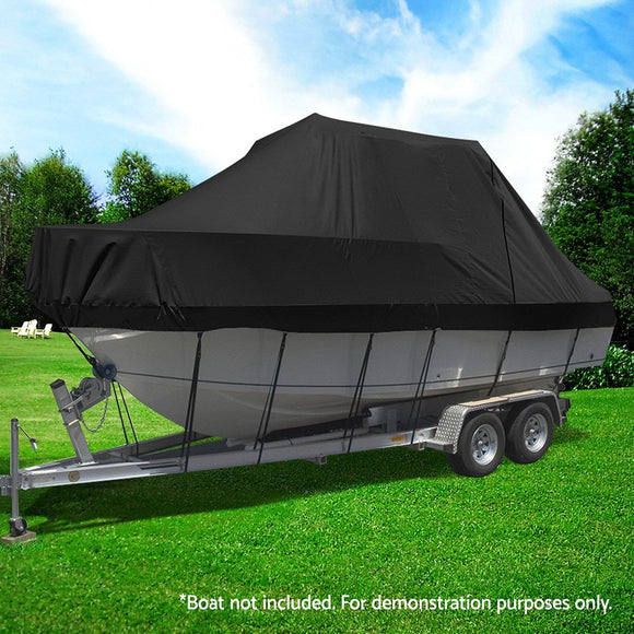 Seamanship Boat Cover 19 - 21ft Trailerable Jumbo Marine Grade Heavy Duty Black - RnR Galore
