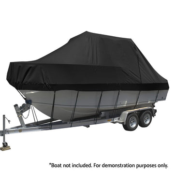 Seamanship Boat Cover 25 - 27ft Trailerable Jumbo Marine 600D Heavy Duty Black - RnR Galore