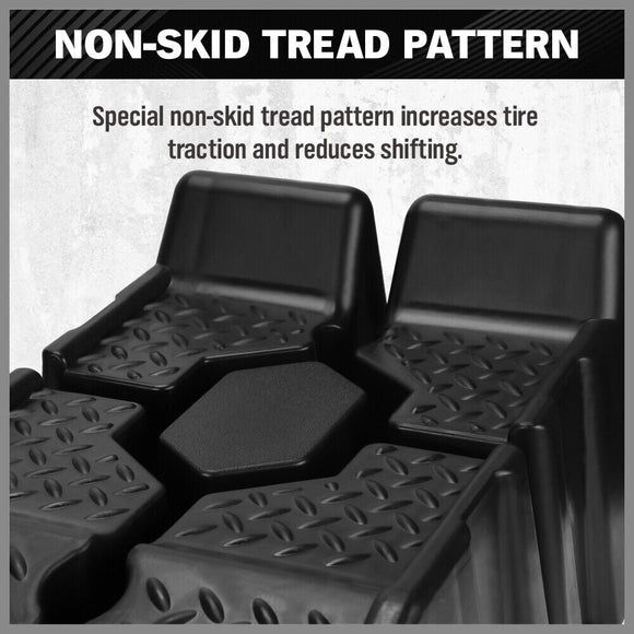 SEDY 2Pcs 2 Ton Heavy Duty Car Ramps 17cm Rise Antiskid Vehicle Service Ramp Au - RnR Galore