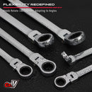 SEDY 6Pcs Extra Long Flex - Head Ratchet Spanner Set Double Box End Spanner 8 - 19mm - RnR Galore