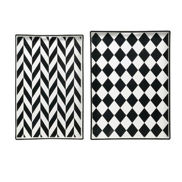Set 2 Patterned Rectangular Trays 48cm - RnR Galore